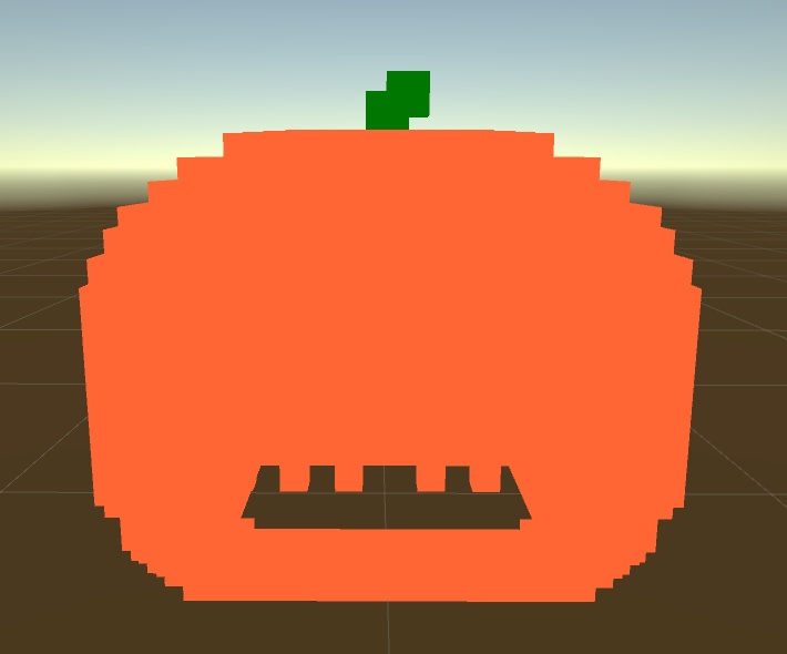 ボクセルパンプキンの被り物 小物 3Dモデル