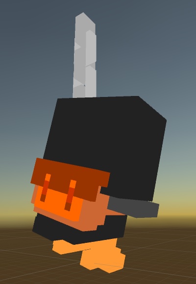 ボクセルペンギンのカバン付きストラップ 小物 3Dモデル