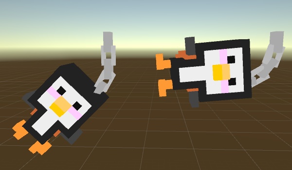 ボクセルペンギンのカバン付きストラップ 小物 3Dモデル