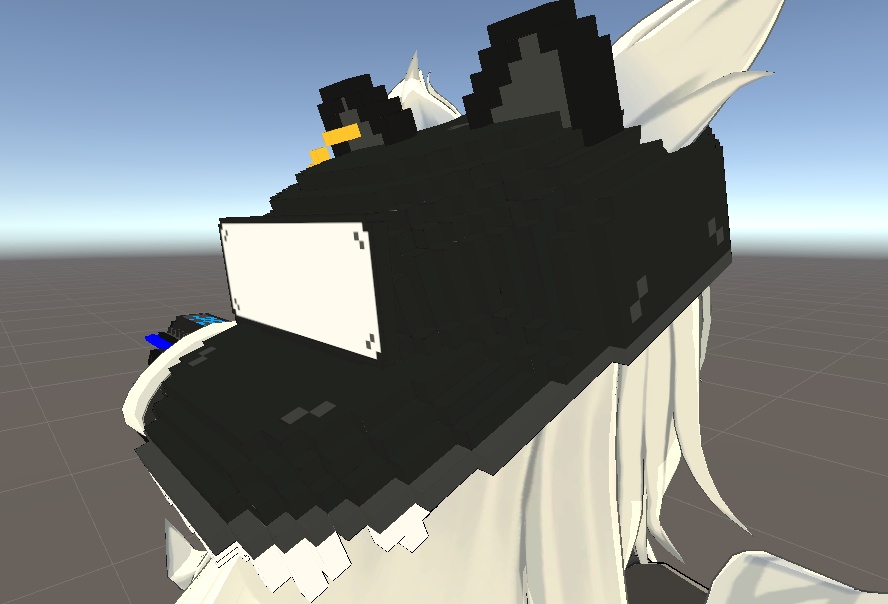 ボクセル オオカミ帽子 装飾 3Dモデル