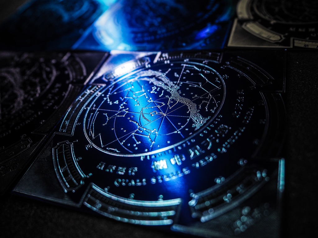 懐中星天儀紙盤(青)