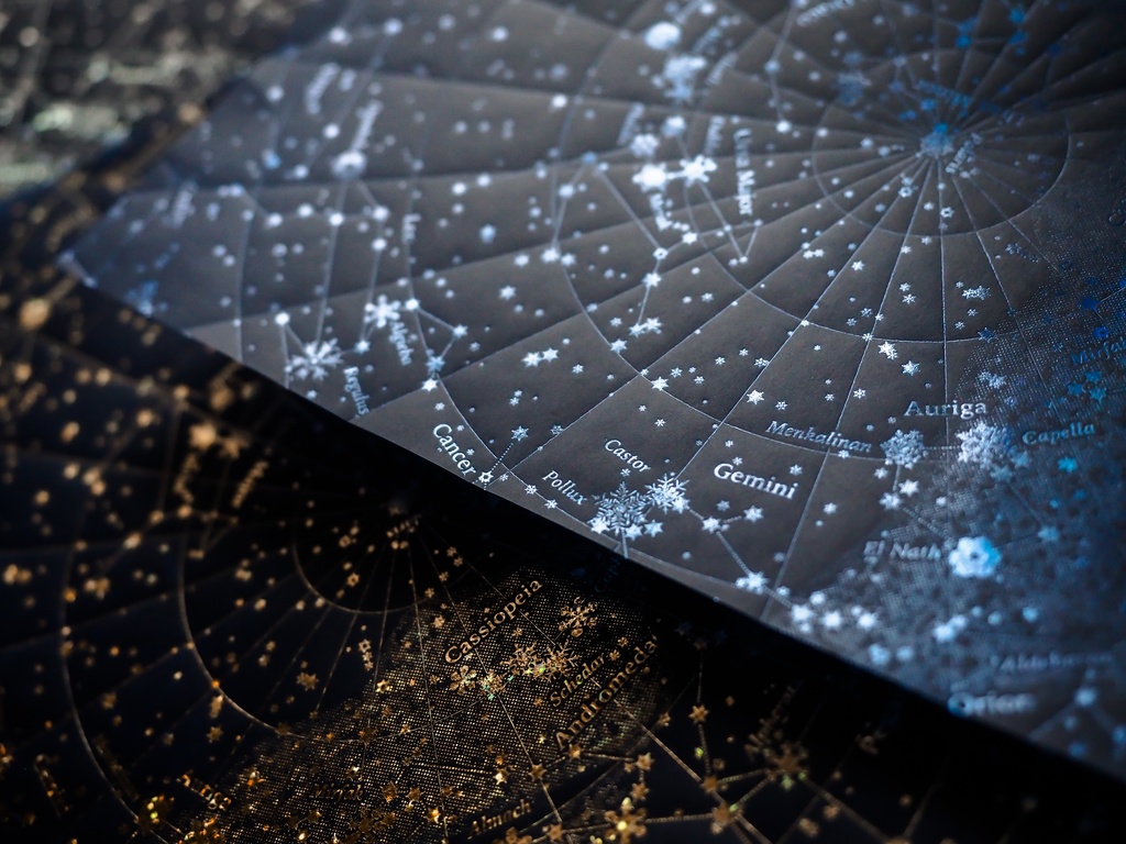 綺羅星紙 夜光(濃紺+青虹箔)