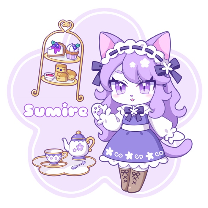 猫紫すみれ アクリルキーホルダー