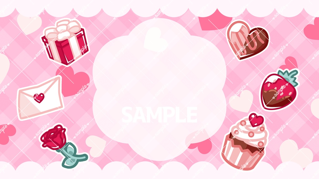【配信用素材】💘バレンタイン配信待機画面🍫-Valentine Waiting Screen-