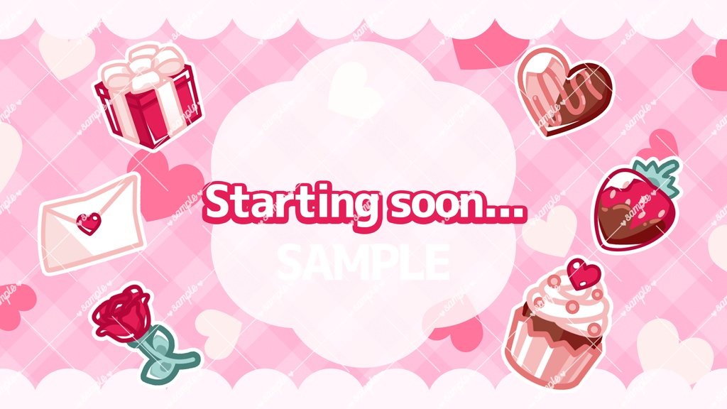 【配信用素材】💘バレンタイン配信待機画面🍫-Valentine Waiting Screen-
