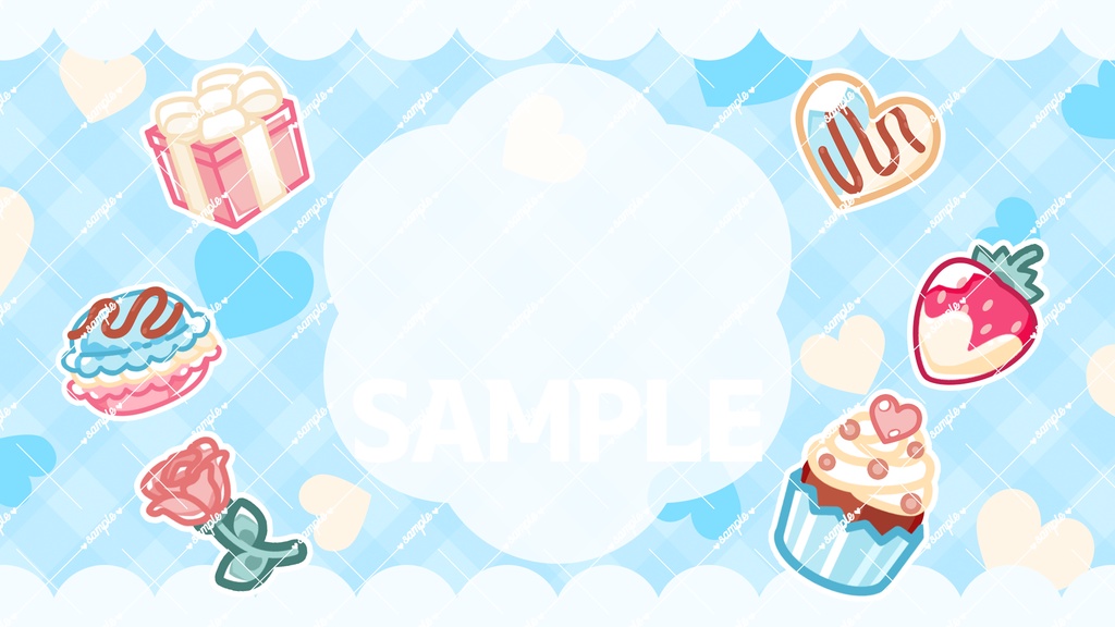 【配信用素材】💙ホワイトデー配信待機画面🍬-White Day Waiting Screen