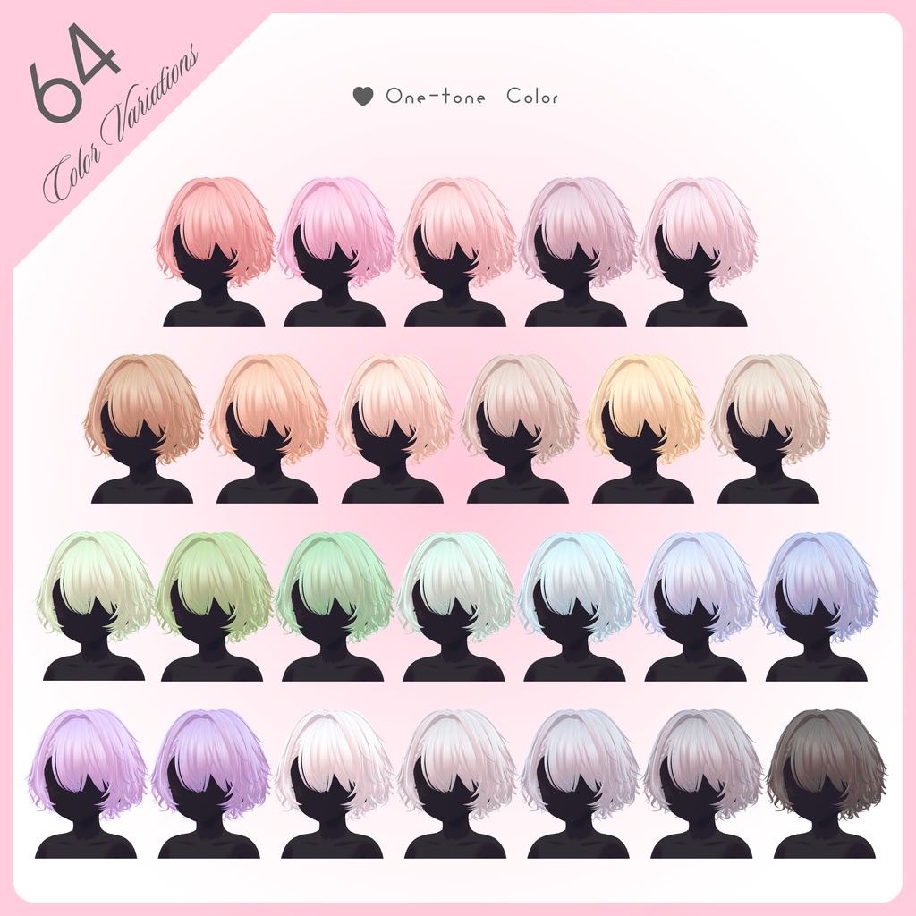 【VRChat】くしゃボブヘアー