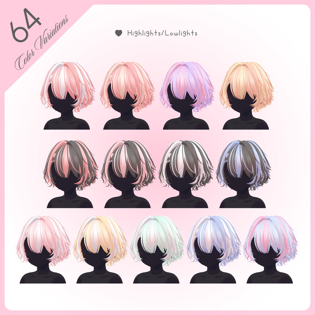 【VRChat】くしゃボブヘアー