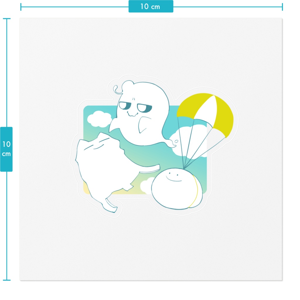 ミニ三角お散浮ステッカー