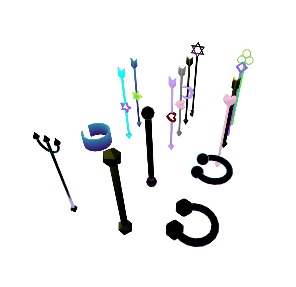 【3Dアクセサリー】ピアス 16種