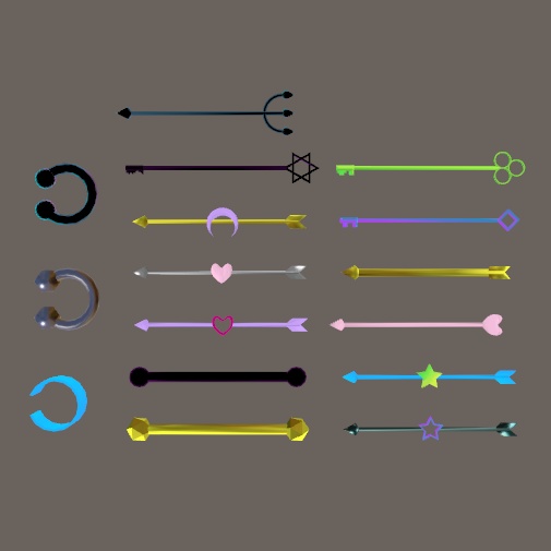 【3Dアクセサリー】ピアス 16種