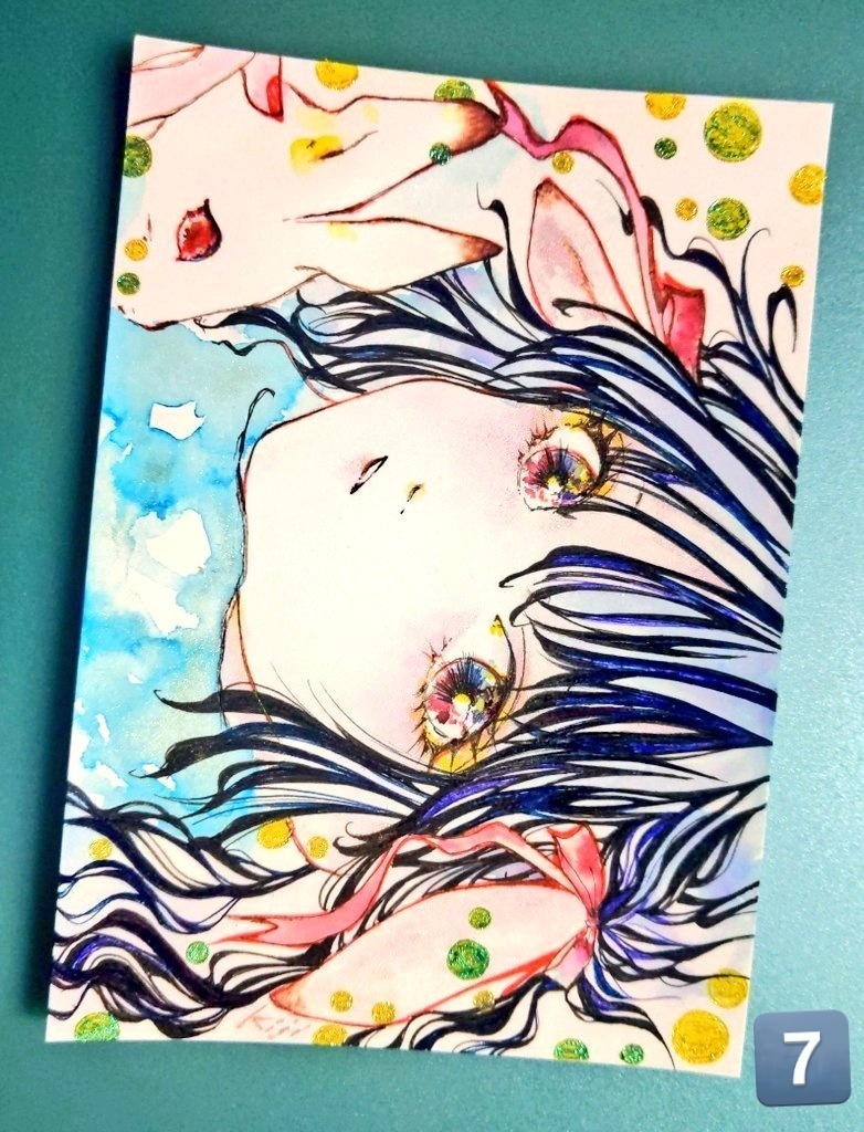 インクイラスト原画(葉書サイズ)