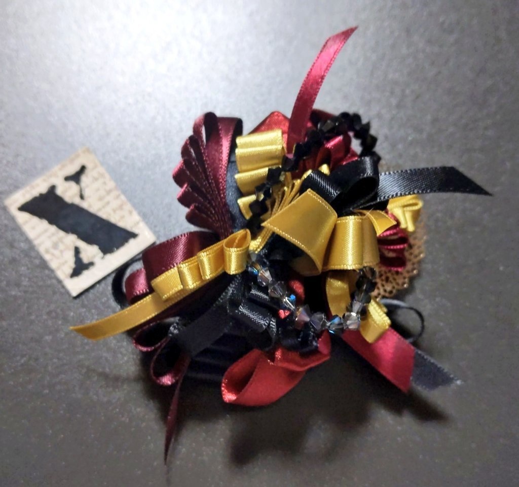 リボンコサージュ兼ペンレスト(基本インクで染めれます)6月7月8月9月新作