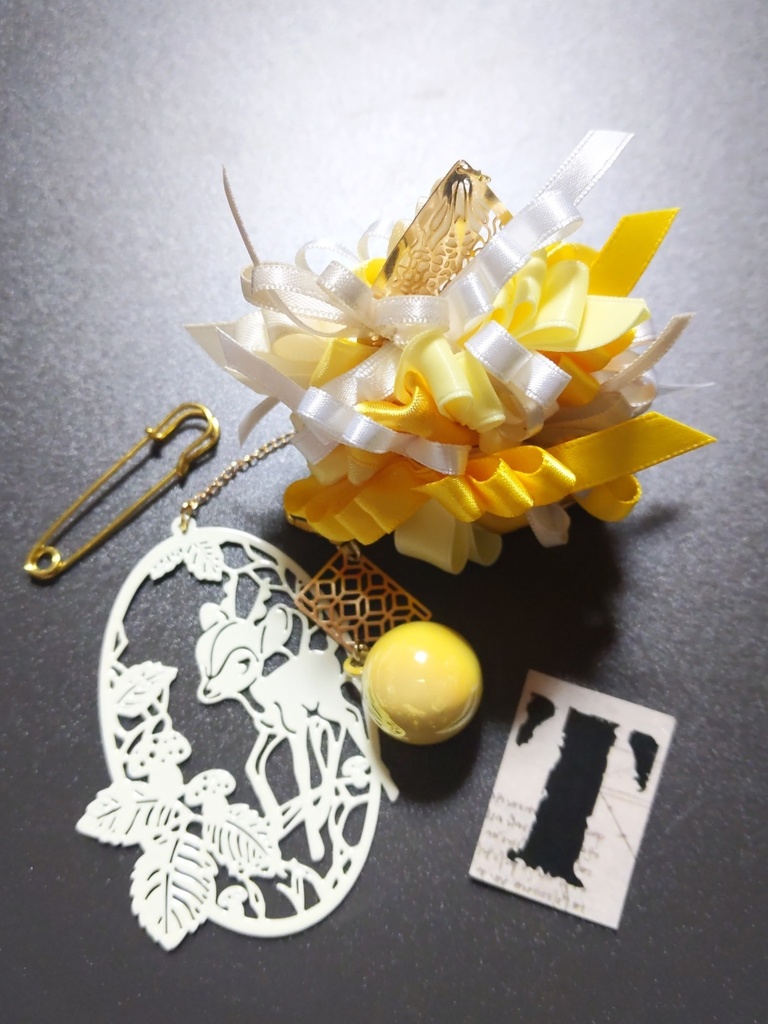 リボンコサージュ兼ペンレスト(基本インクで染めれます)6月7月8月9月新作