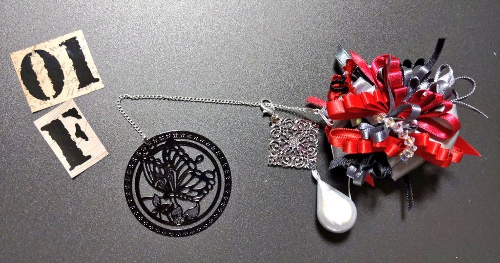 リボンコサージュ兼ペンレスト(基本インクで染めれます)6月7月8月9月新作