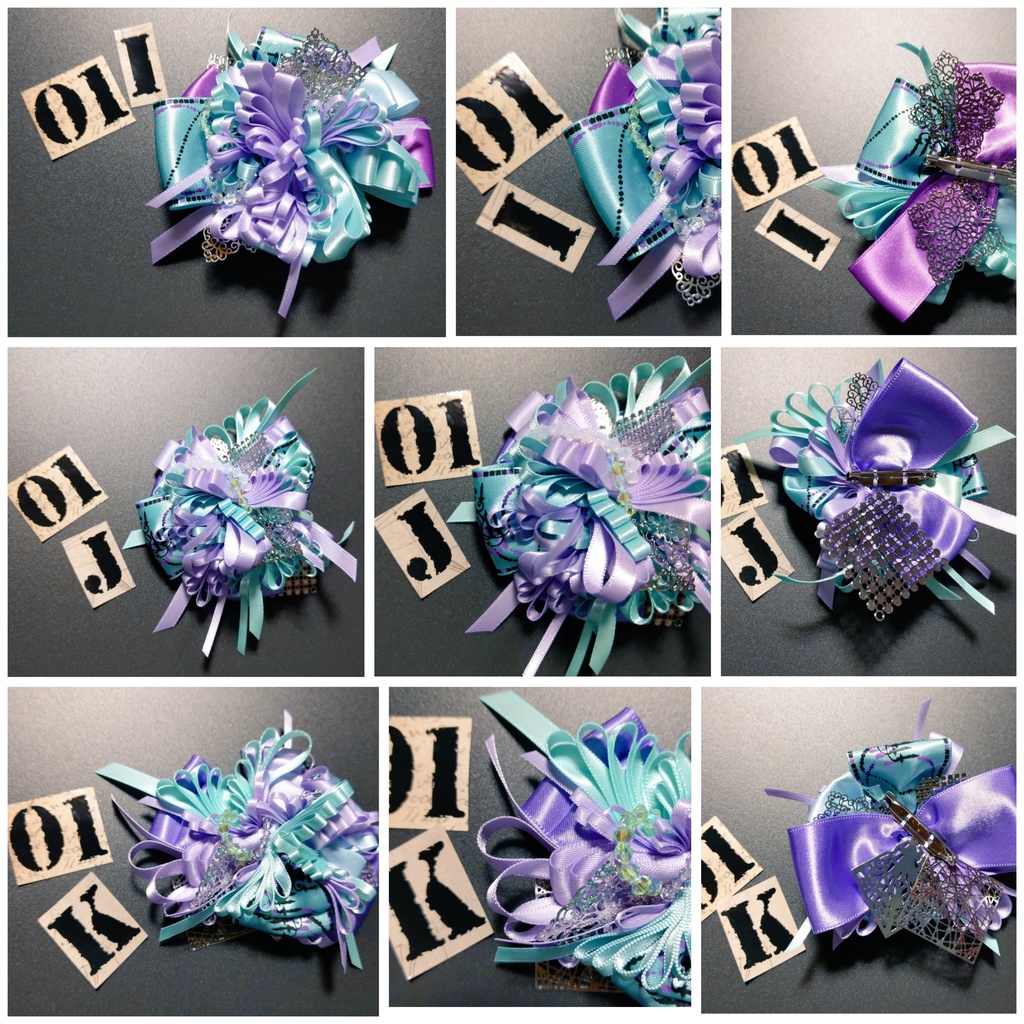 リボンコサージュ兼ペンレスト(基本インクで染めれます)6月7月8月9月新作