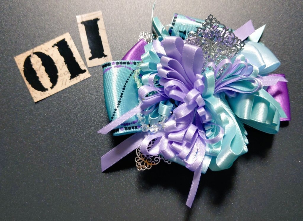 リボンコサージュ兼ペンレスト(基本インクで染めれます)6月7月8月9月新作