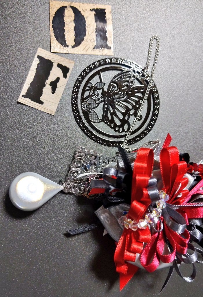 リボンコサージュ兼ペンレスト(基本インクで染めれます)6月7月8月9月新作