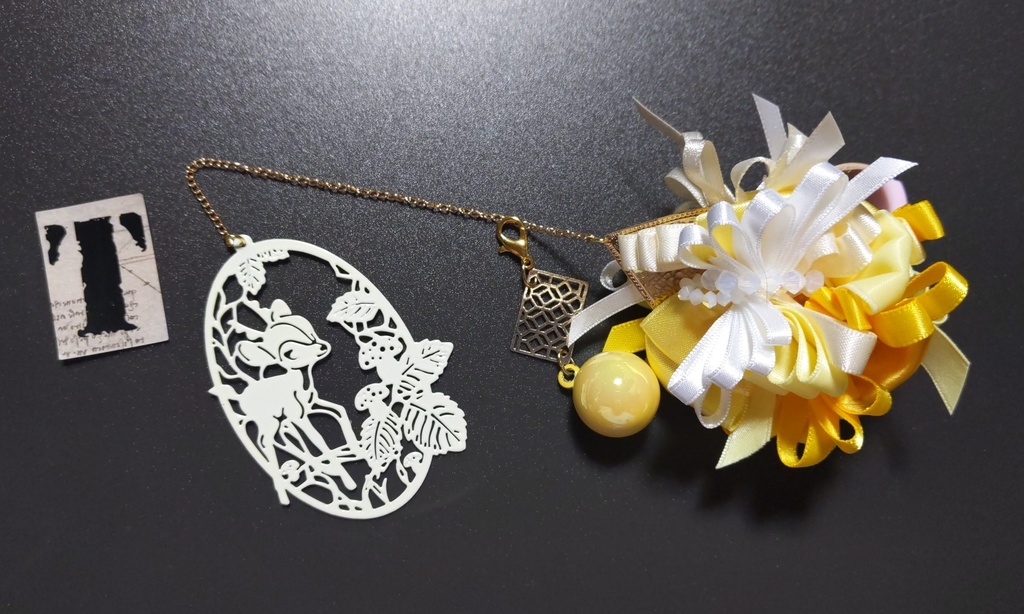 リボンコサージュ兼ペンレスト(基本インクで染めれます)6月7月8月9月新作