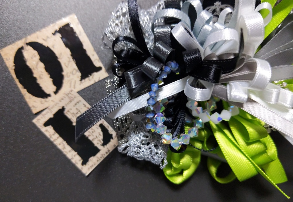 リボンコサージュ兼ペンレスト(基本インクで染めれます)6月7月8月9月新作