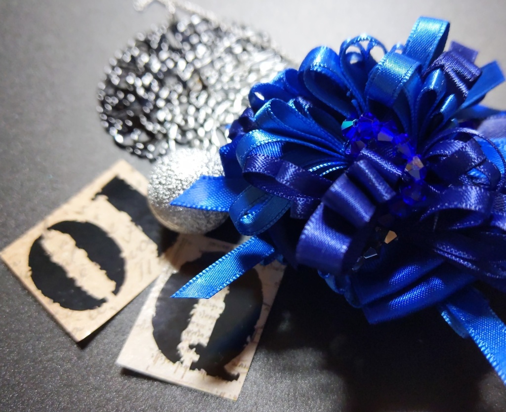 リボンコサージュ兼ペンレスト(基本インクで染めれます)6月7月8月9月新作