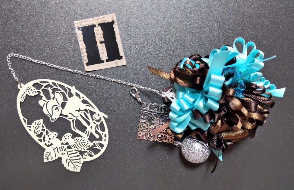 リボンコサージュ兼ペンレスト(基本インクで染めれます)6月7月8月9月新作