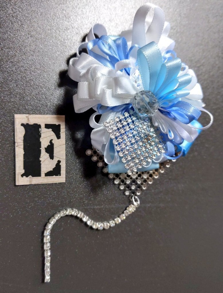 リボンコサージュ兼ペンレスト(基本インクで染めれます)6月7月8月9月新作