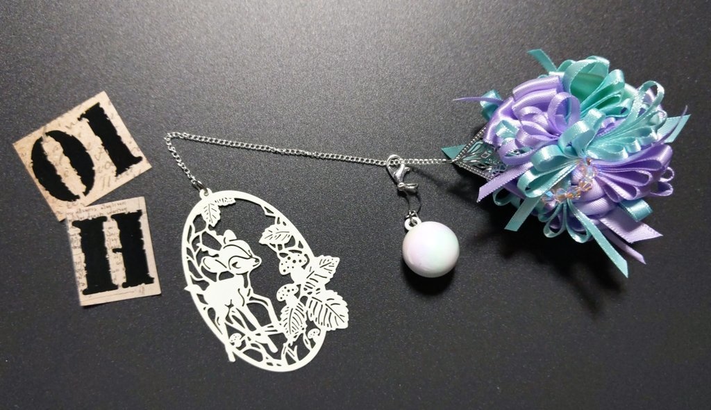 リボンコサージュ兼ペンレスト(基本インクで染めれます)6月7月8月9月新作