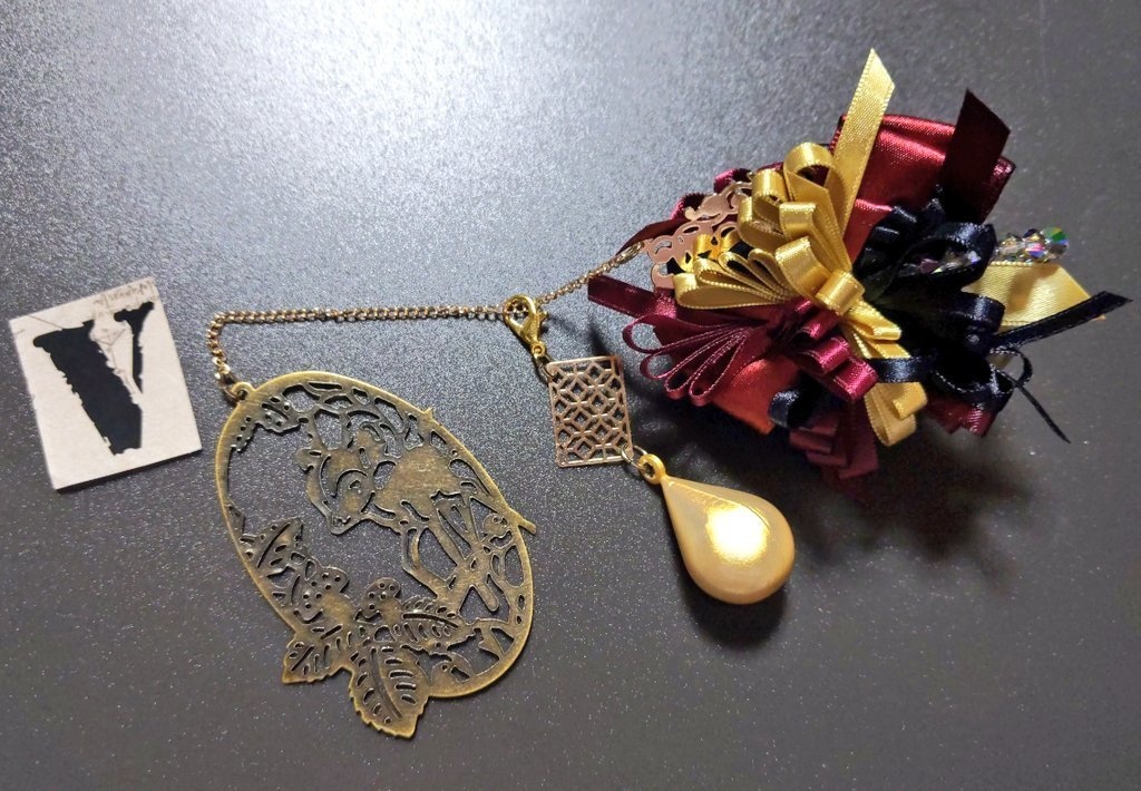 リボンコサージュ兼ペンレスト(基本インクで染めれます)6月7月8月9月新作