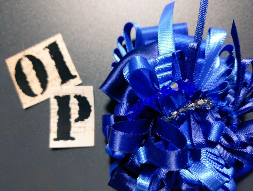 リボンコサージュ兼ペンレスト(基本インクで染めれます)6月7月8月9月新作