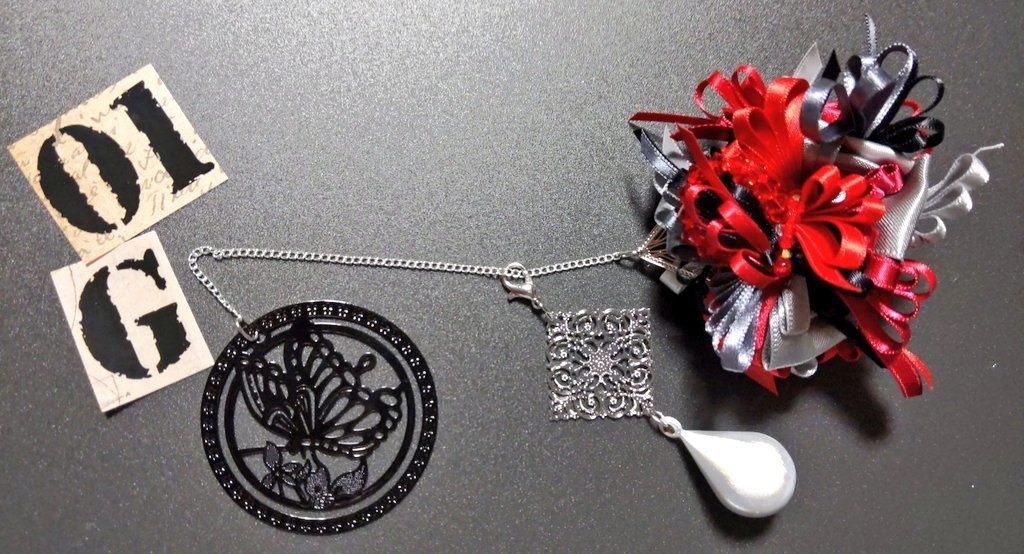 リボンコサージュ兼ペンレスト(基本インクで染めれます)6月7月8月9月新作