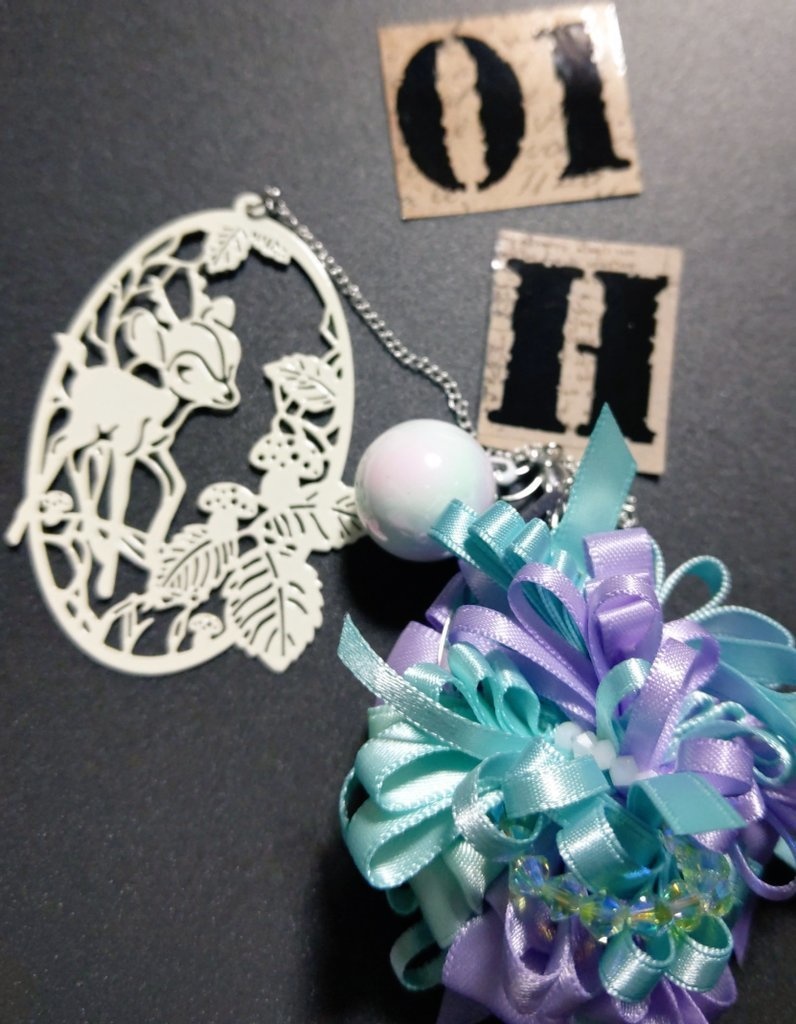 リボンコサージュ兼ペンレスト(基本インクで染めれます)6月7月8月9月新作