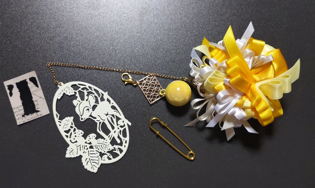 リボンコサージュ兼ペンレスト(基本インクで染めれます)6月7月8月9月新作