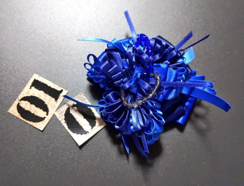 リボンコサージュ兼ペンレスト(基本インクで染めれます)6月7月8月9月新作