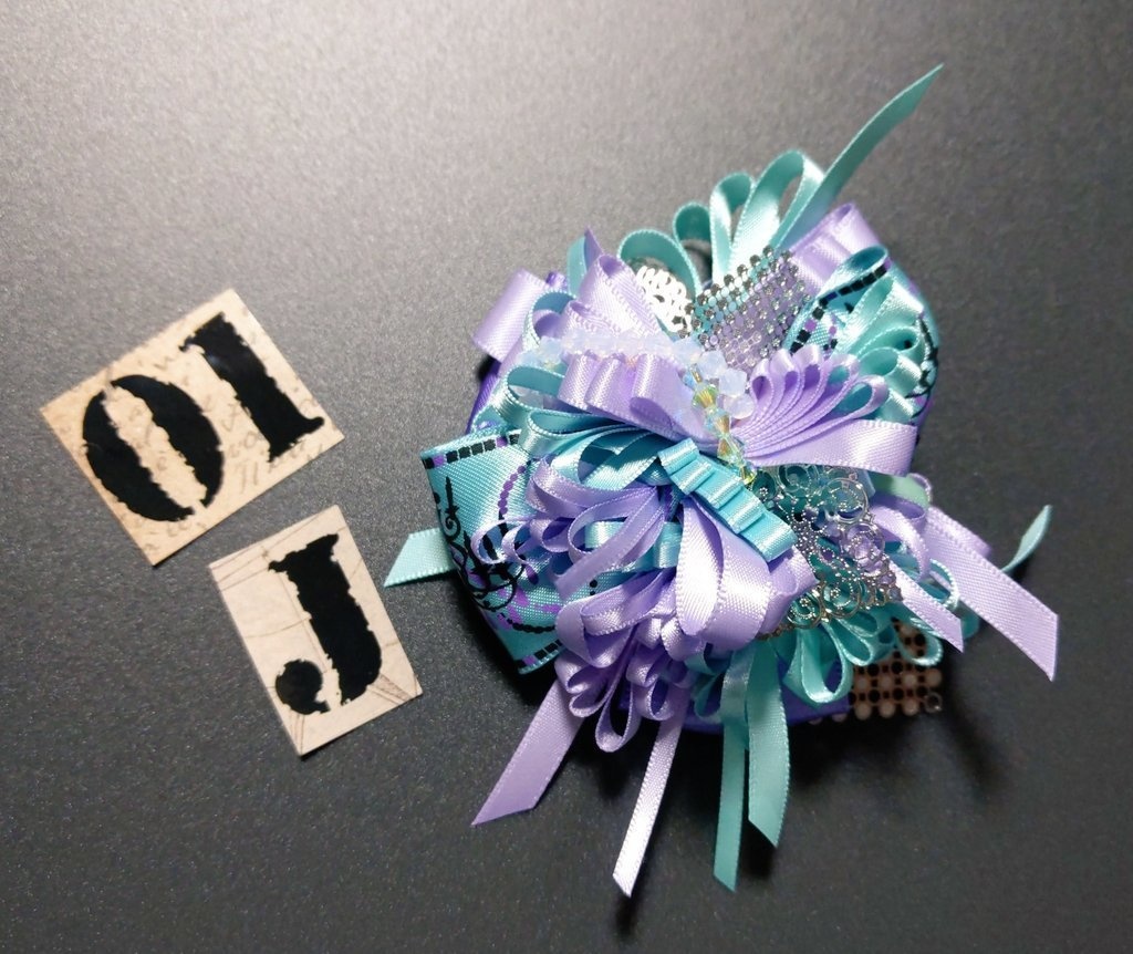 リボンコサージュ兼ペンレスト(基本インクで染めれます)6月7月8月9月新作