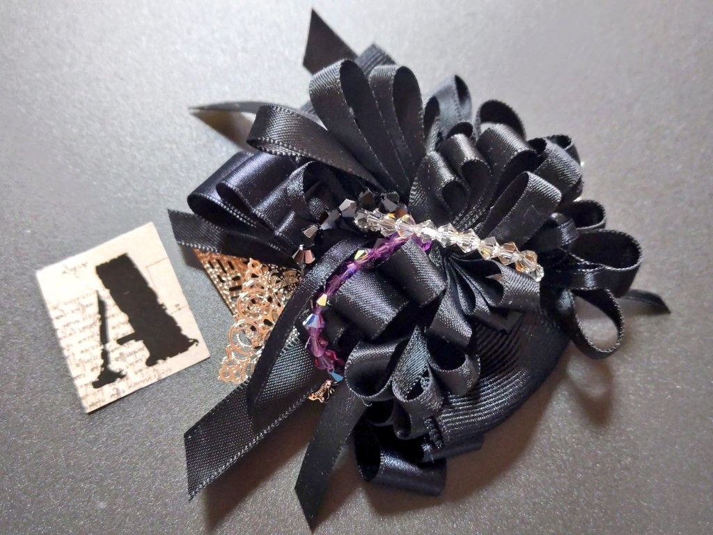 シックカラー❥リボンコサージュ兼ペンレスト