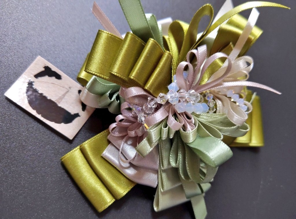 シックカラー❥リボンコサージュ兼ペンレスト