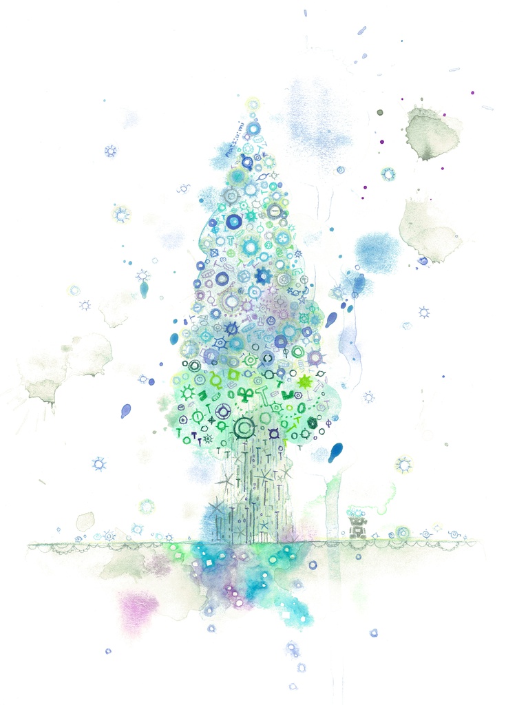 葉車-雪つもるもみの木-