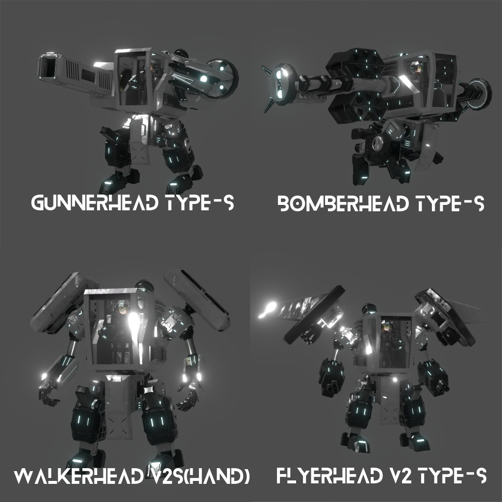 【VRC向け】WH-IM-101 ウォーカーヘッドV2 Type-S