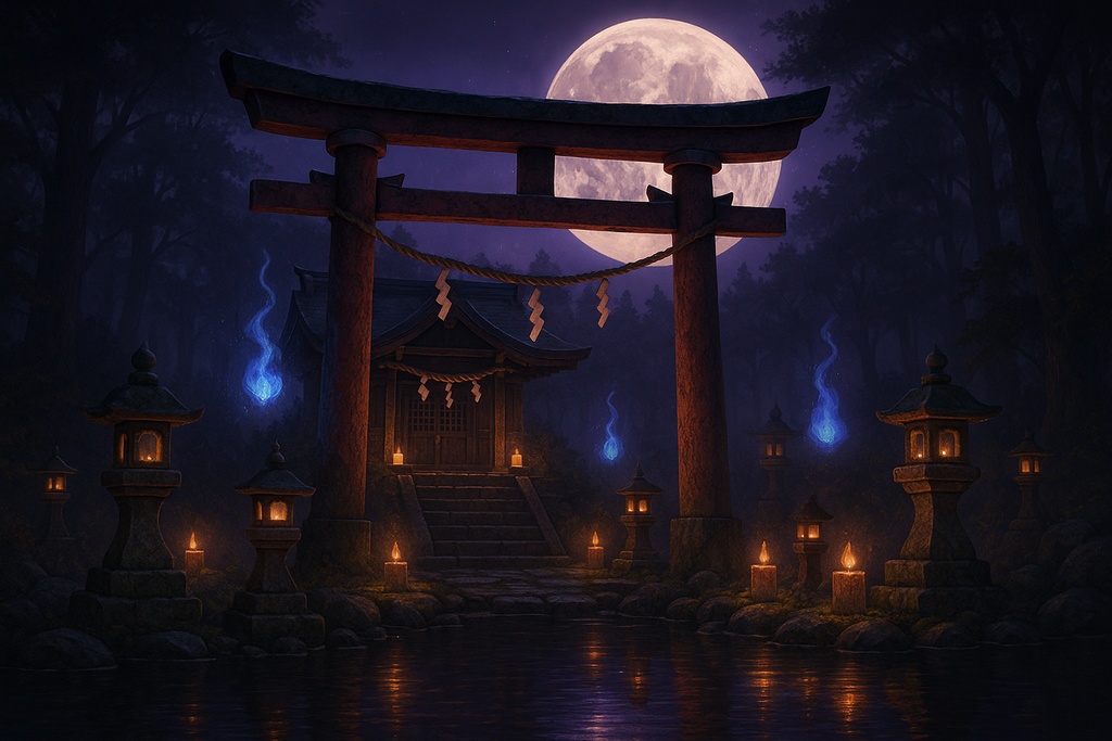 和幻想 背景素材&TCG素材パック ─ 闇と和が織りなす背景、幻想フレーム