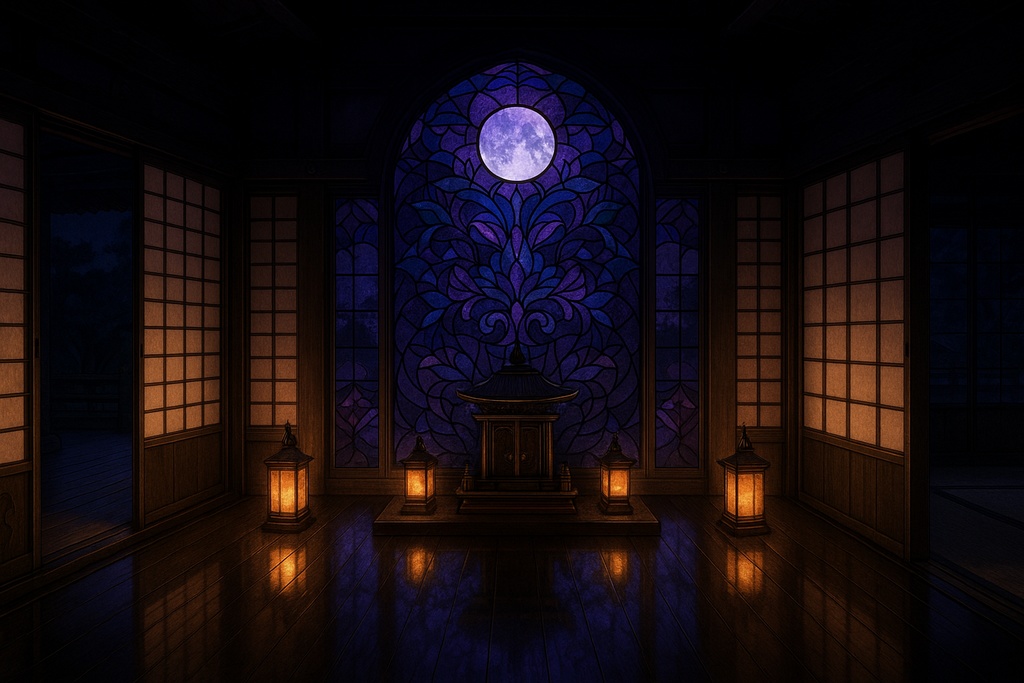 和幻想 背景素材&TCG素材パック ─ 闇と和が織りなす背景、幻想フレーム