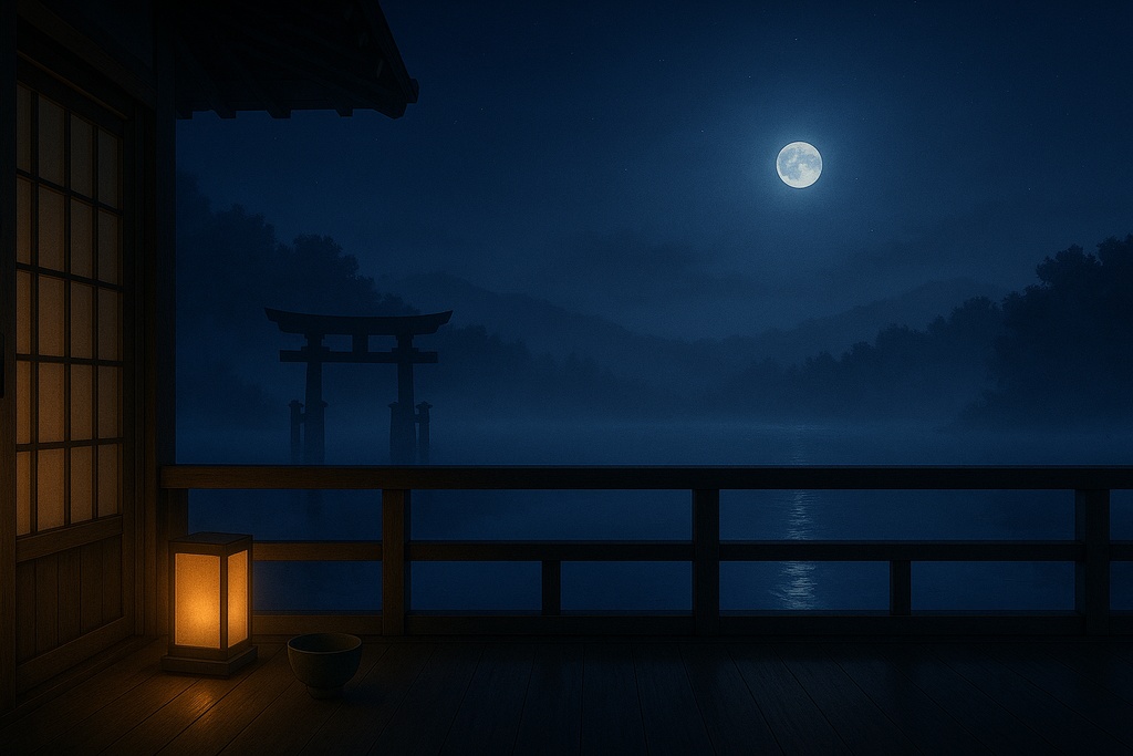 【和×秋夜】配信用背景+透過小物+秋雨APNG/WEBM|秋灯の縁側(商用可)