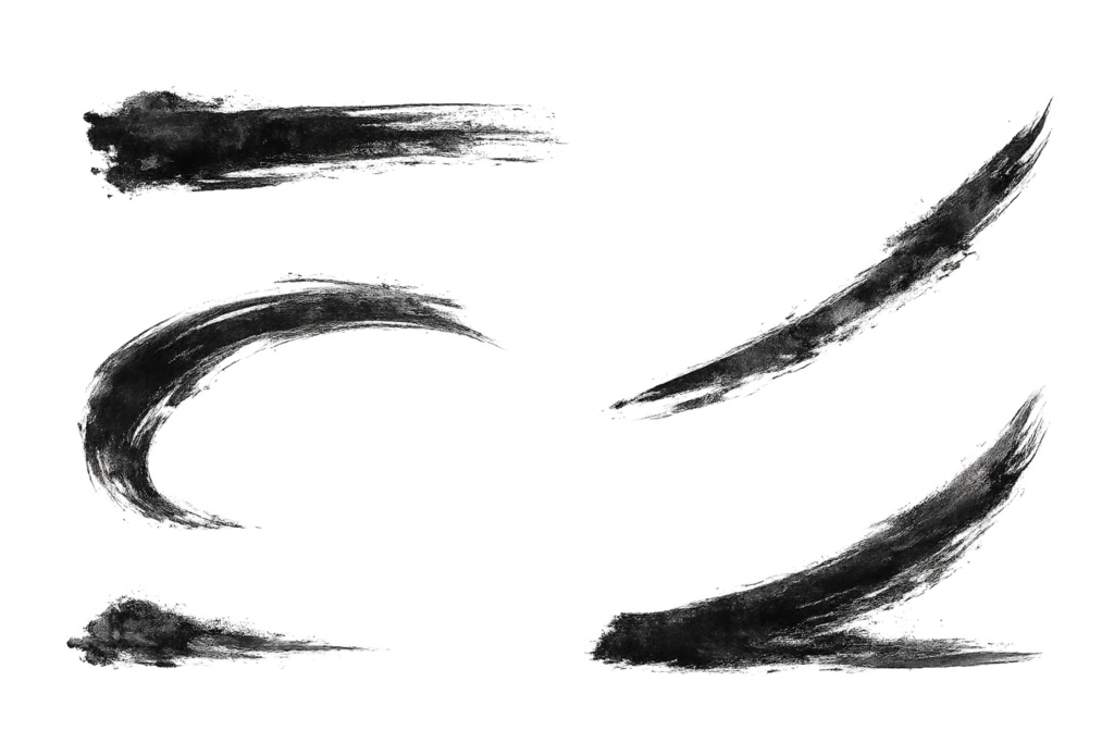 【墨絵筆ストローク】商用OK|墨筆ストローク素材集(Sumi Ink Brush Strokes Pack)