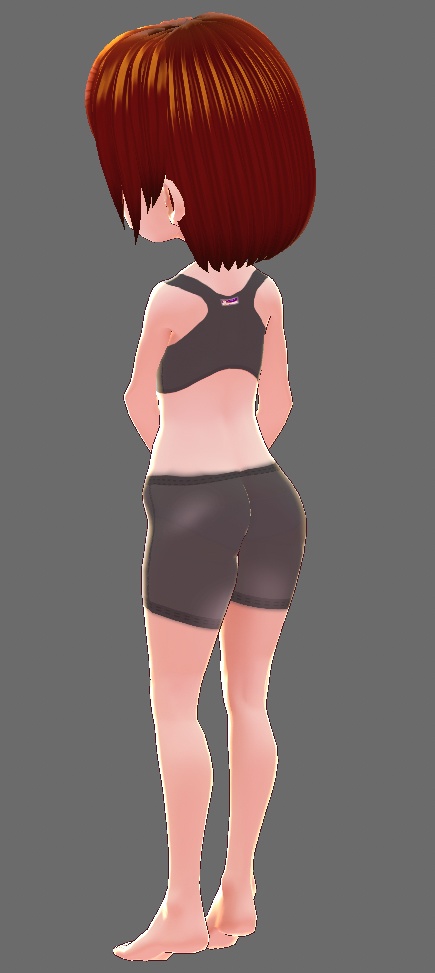 【Vroid】 スポブラ、一分丈スパッツ(ノーマルカラー)【無料】