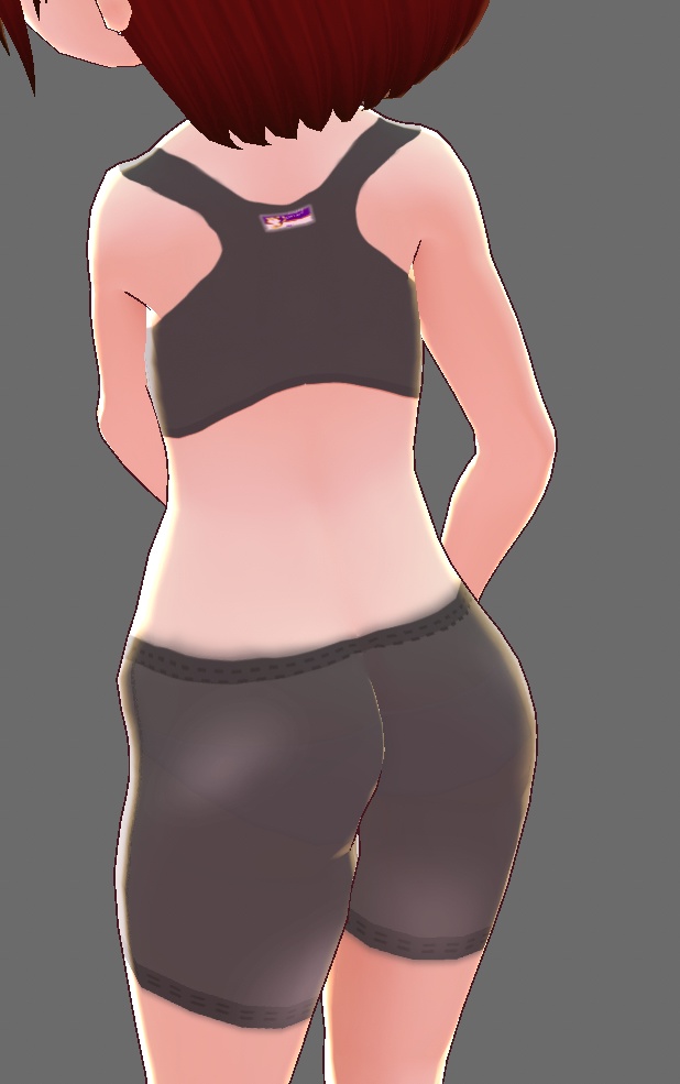 【Vroid】 スポブラ、一分丈スパッツ(ノーマルカラー)【無料】