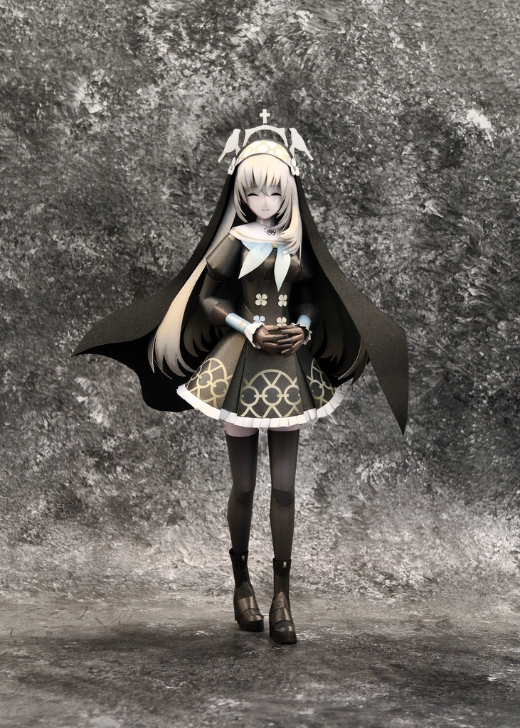 BlueArcive ブルアカ 歌住サクラコ ペーパークラフト papercraft