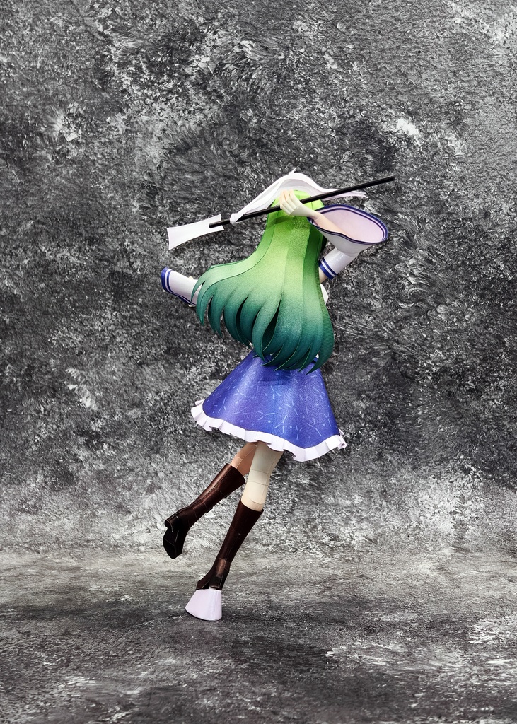 東方Project 東風谷早苗 ペーパークラフト papercraft