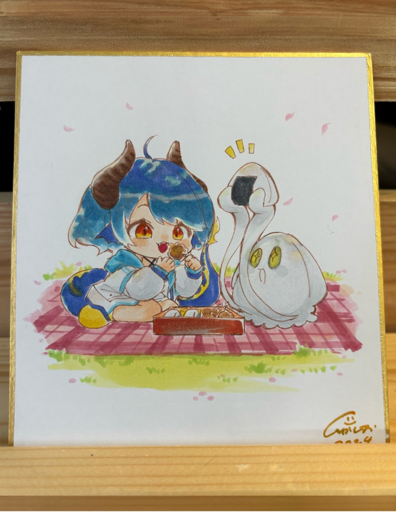 【ミニ色紙原画】花より団子