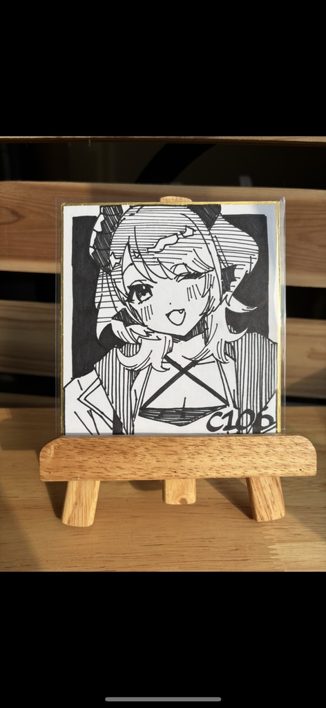 【C106】モノクロ原画色紙【オリジナル】