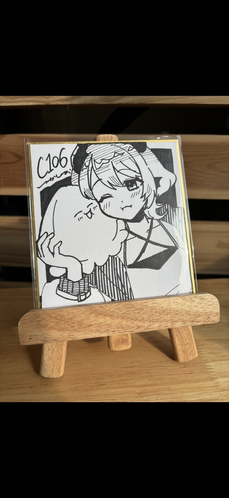 【C106】モノクロ原画色紙【オリジナル】